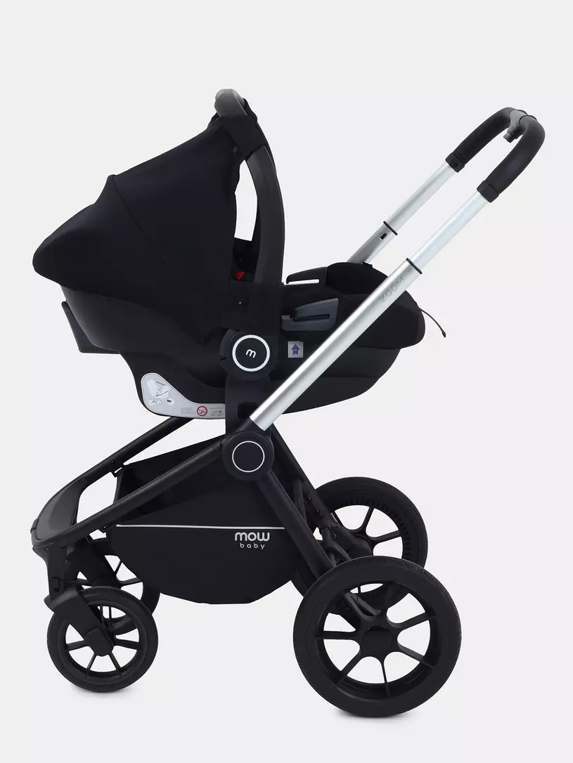 Коляска 3 в 1 Mowbaby Zoom Silver 2025 black
