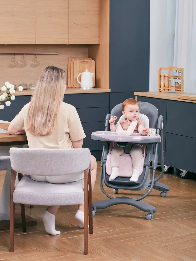 Стульчик для кормления Rant Cafe grey-pink