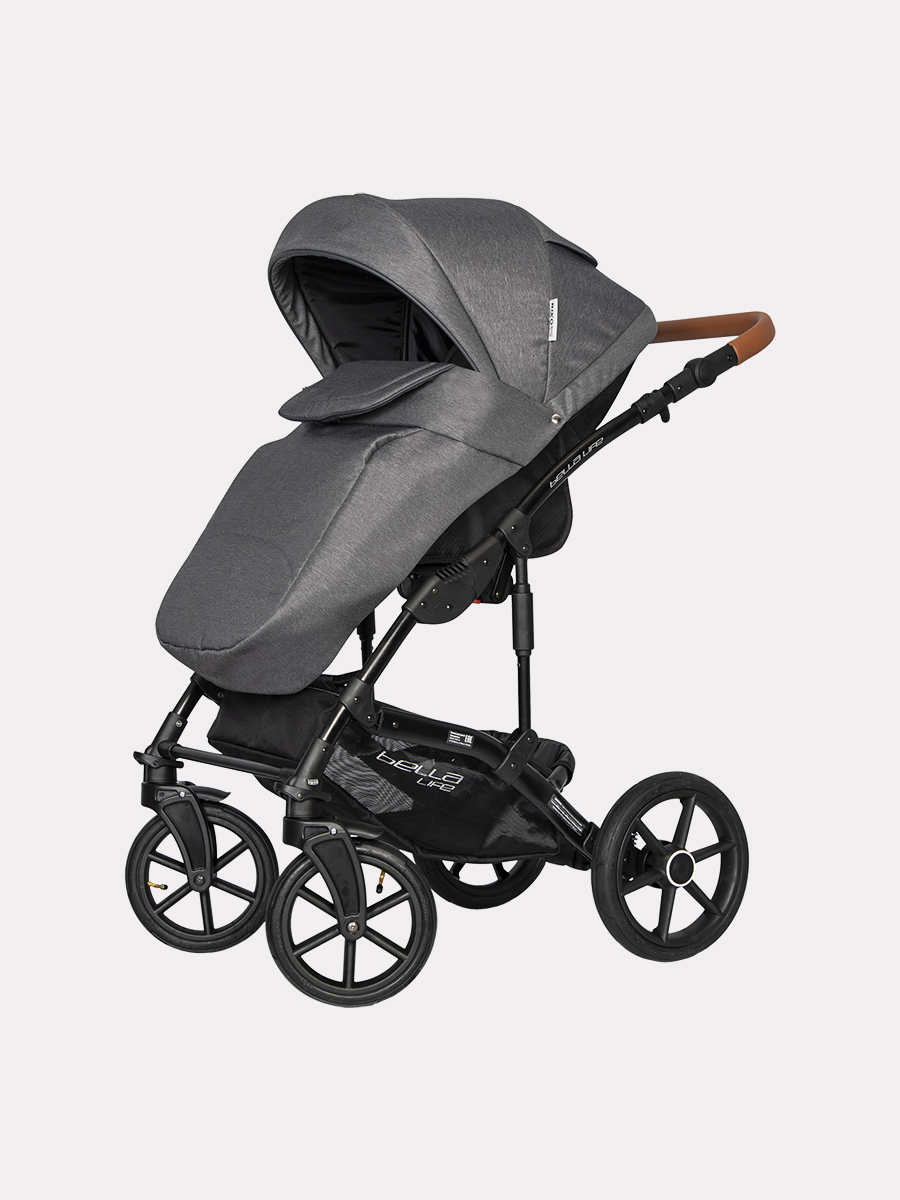 Коляска 3 в 1 Riko Basic Bella Life 06 Anthracite, графит