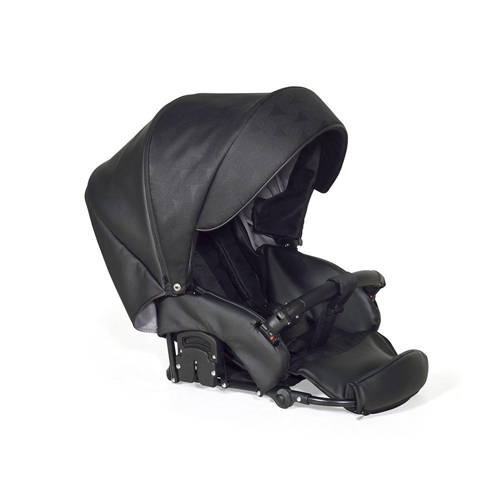 Коляска 2 в 1 Indigo PORTO - Po 08 (черная кожа+черный узор)