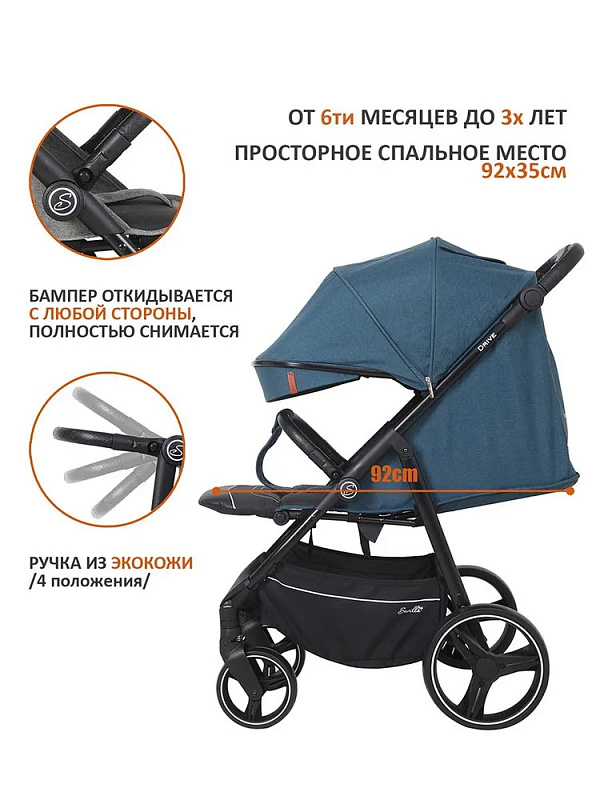Детская прогулочная коляска Sevillababy Drive бирюзовый