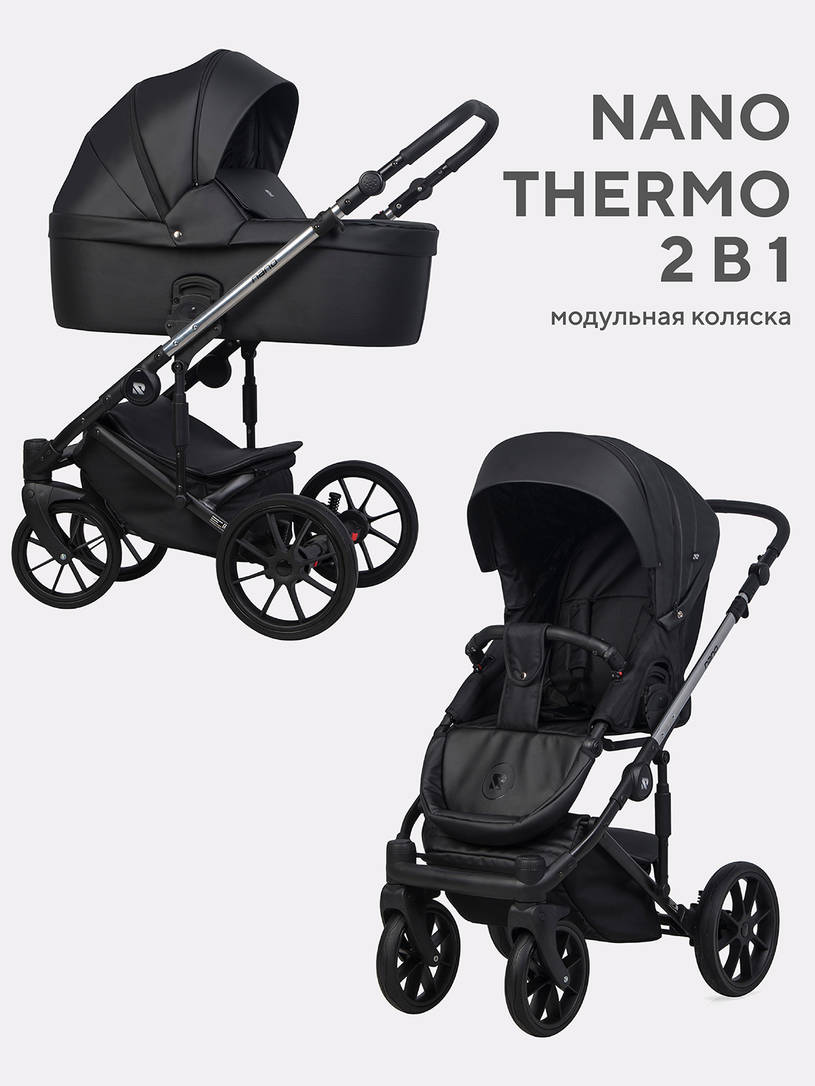 Коляска 2 в 1 Riko Nano Thermo 01 Black