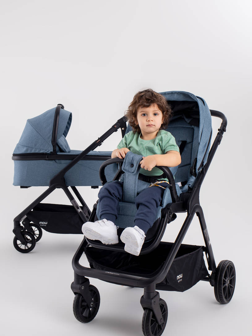 Коляска 2 в 1 Mowbaby Move 2023 с сумкой Blue
