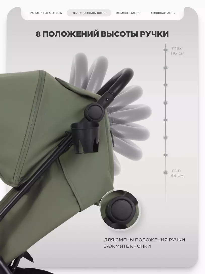 Коляска прогулочная Mowbaby Stormy Olive