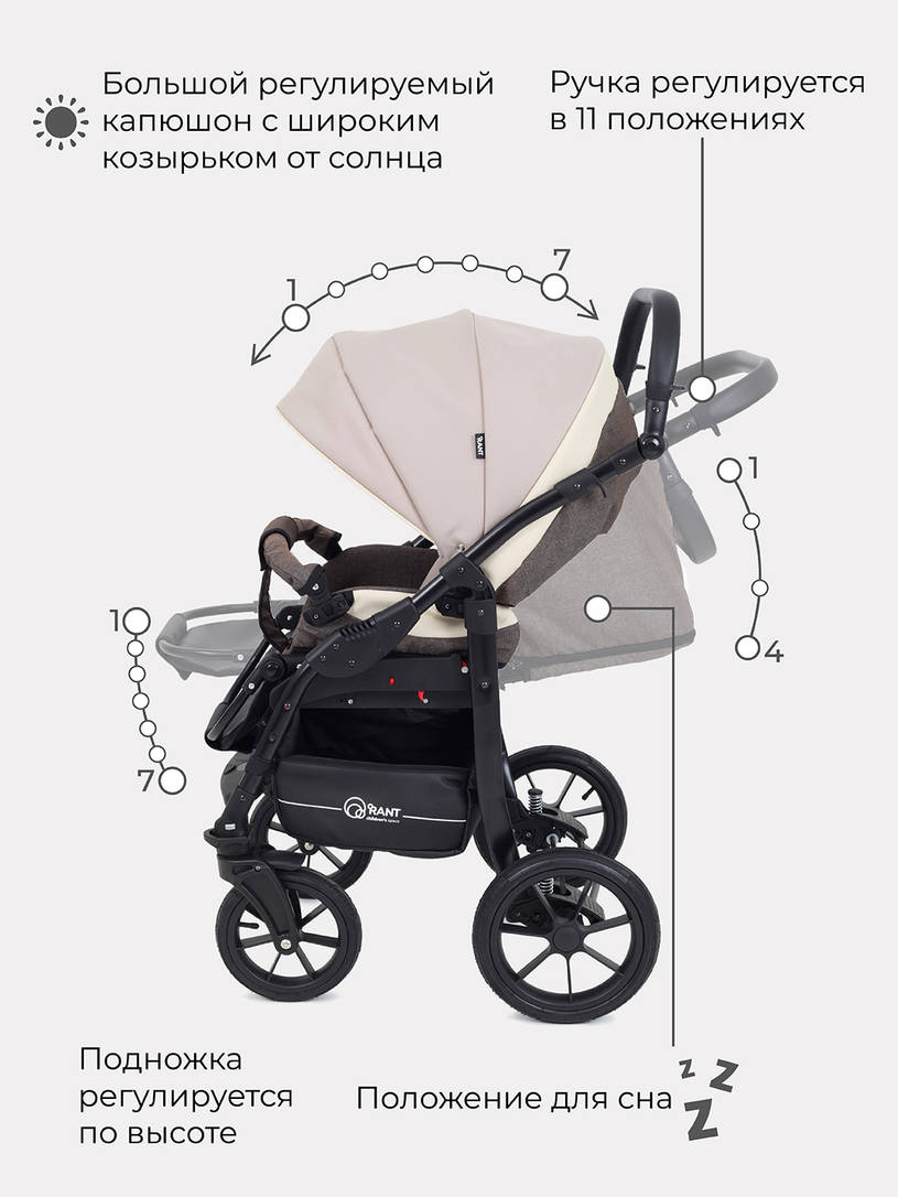 Коляска 3 в 1 Rant Patio Beige