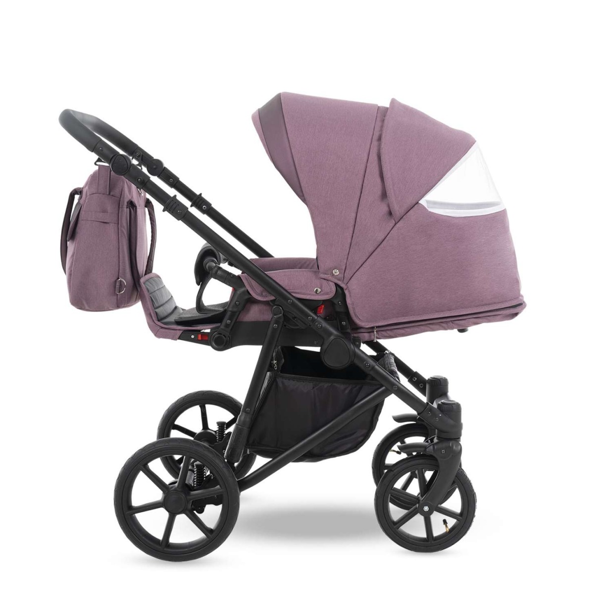 Коляска 2 в 1 Camarelo Ollio, Сиреневый меланж / Сиреневая эко-кожа (02)