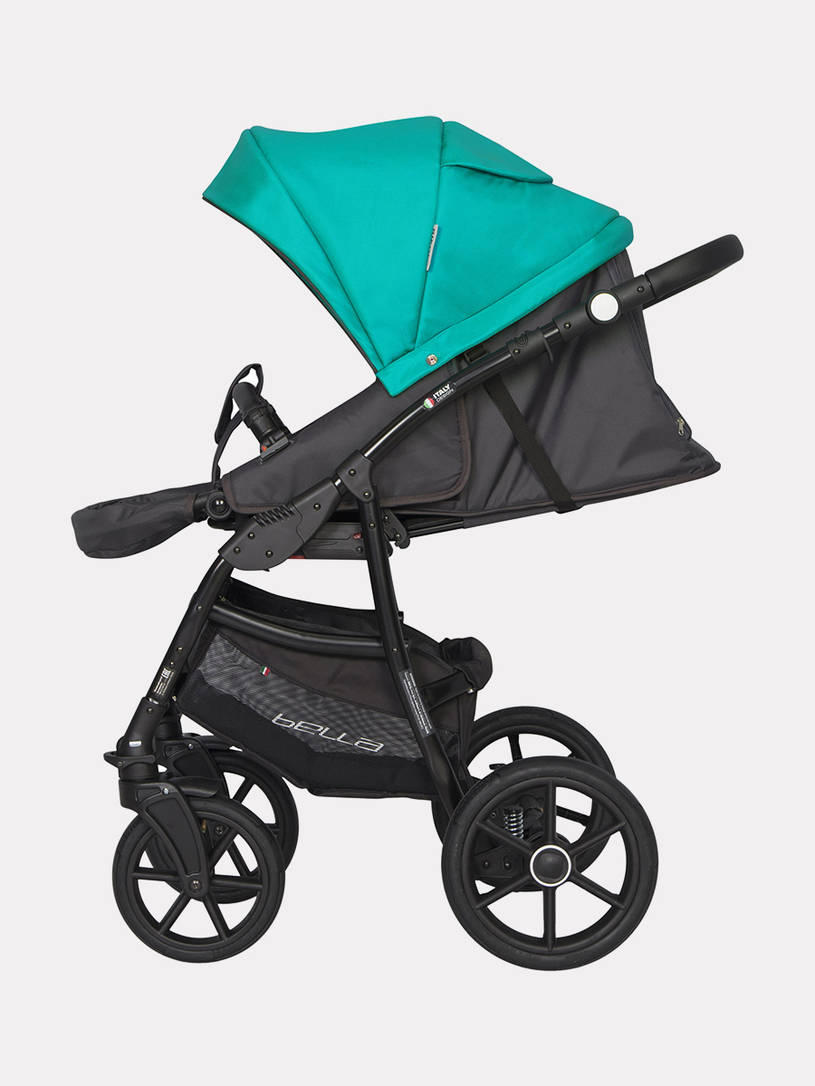 Коляска 3 в 1 Riko Basic Bella 03 серый-малахит