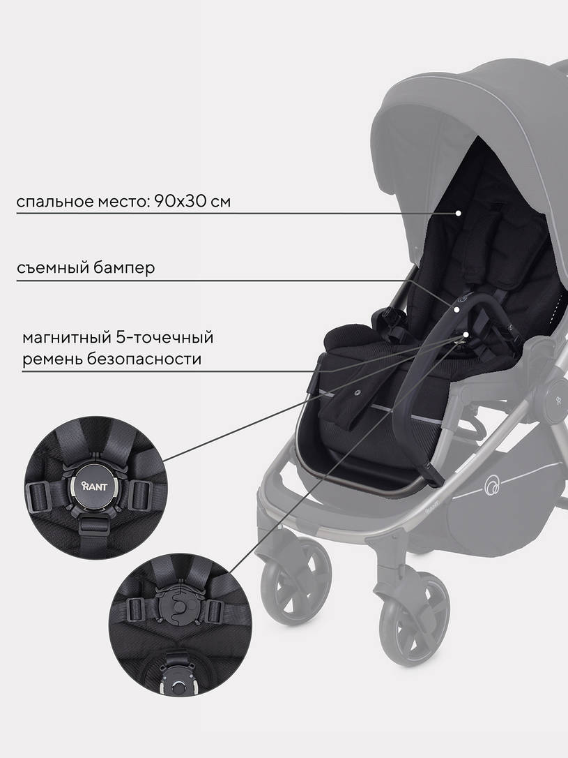 Коляска прогулочная Rant Flex Pro 2023 RA099 Black