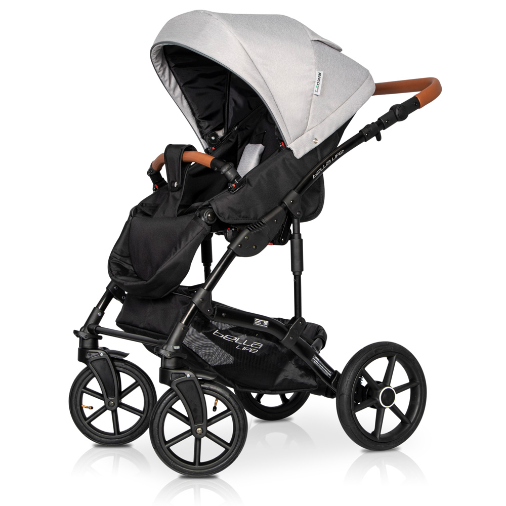 Коляска 3 в 1 Riko Basic Bella Life 01 Grey Fox серый