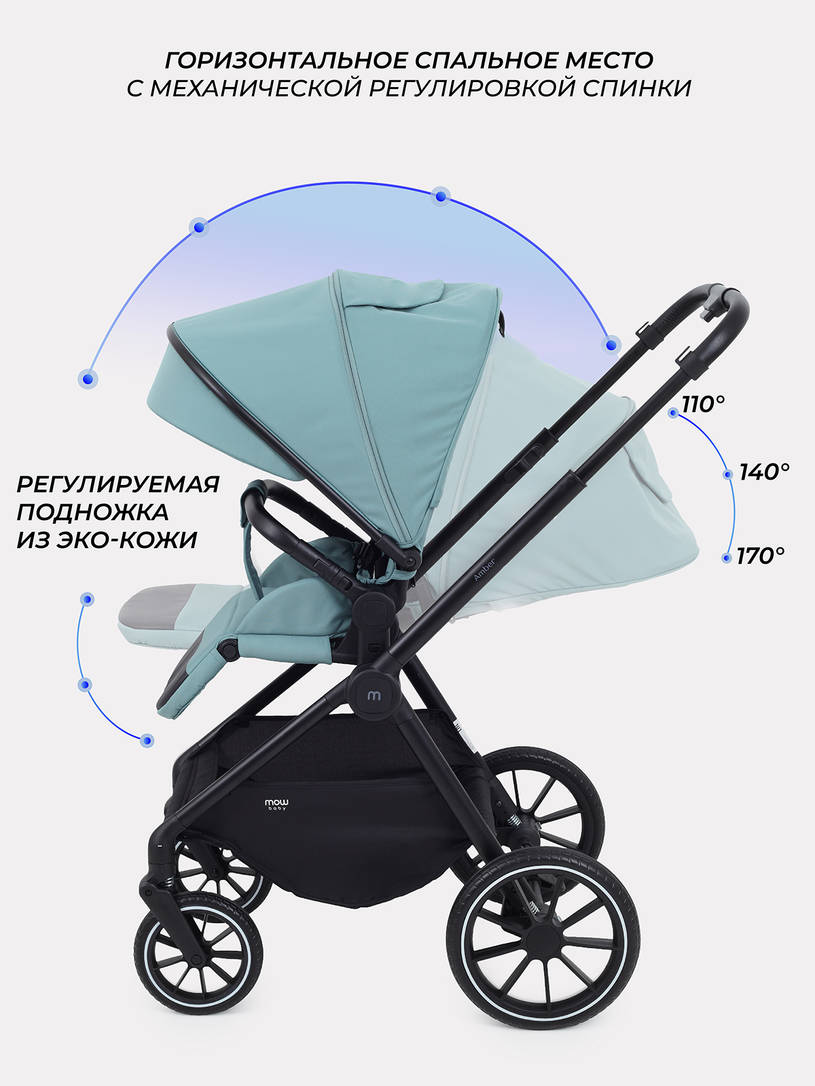 Коляска 2 в 1 Mowbaby Amber Mint