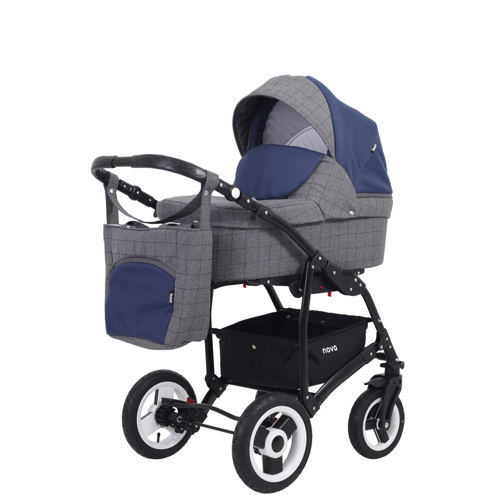 Коляска 3 в 1 Rant Nova 01 серый-синий
