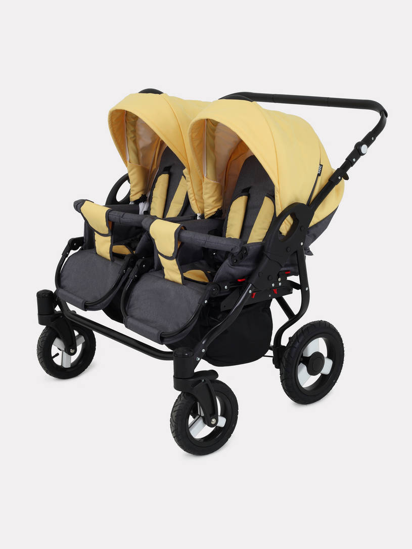 Коляска для двойни 2 в 1 Rant Dream Duo 07 серый-желтый