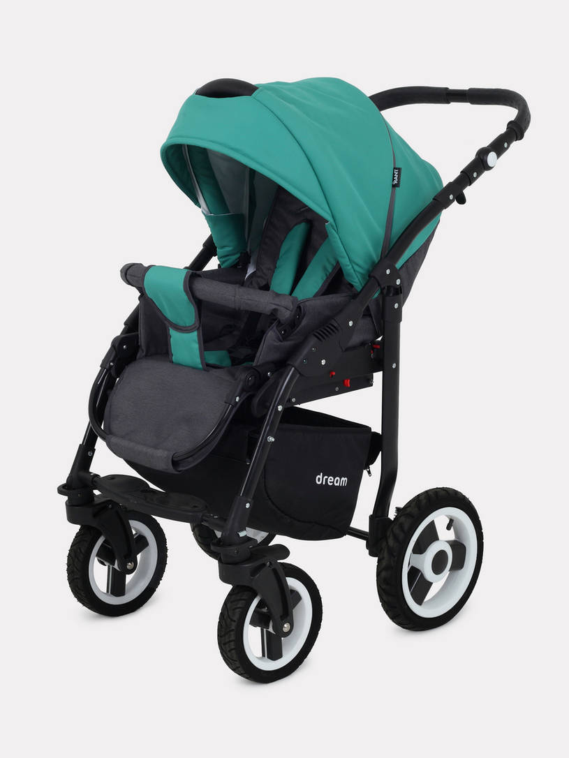 Коляска 2 в 1 Rant Dream 08 серый-темно-зеленый