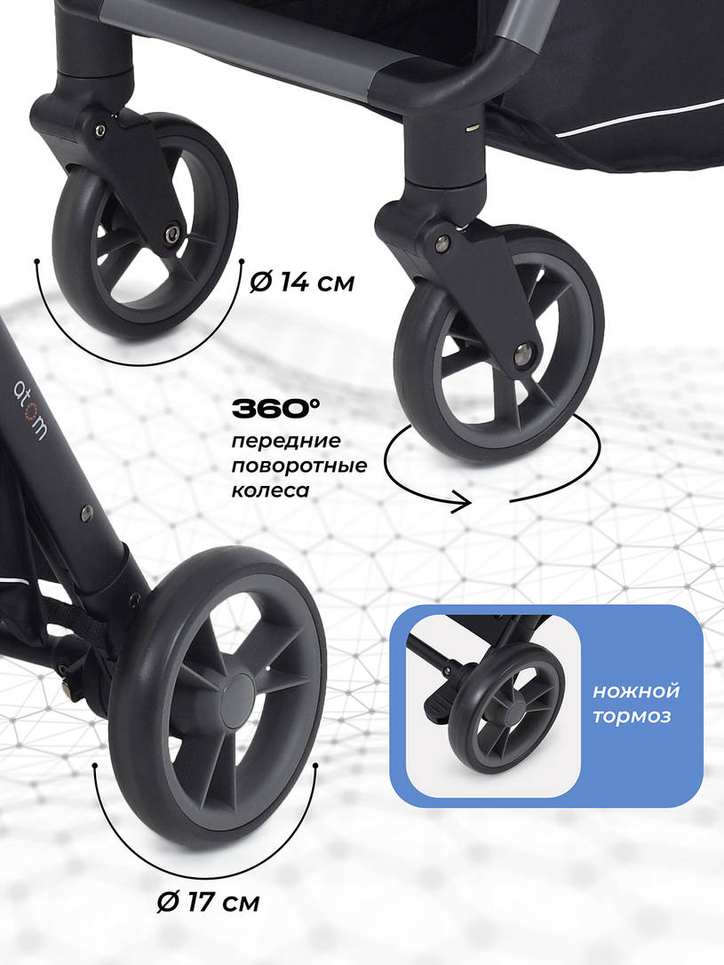 Коляска прогулочная Mowbaby Atom Grey