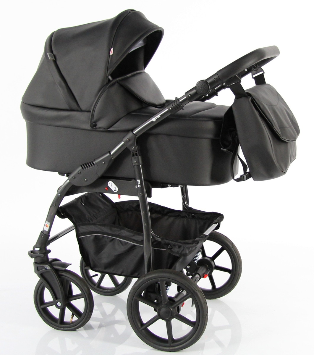 Детская коляска Sevillababy Stilo 2 в 1 St-03 чёрный экокожа
