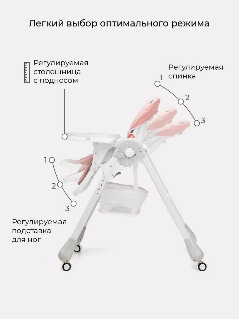 Стульчик для кормления Rant Cream cloud pink