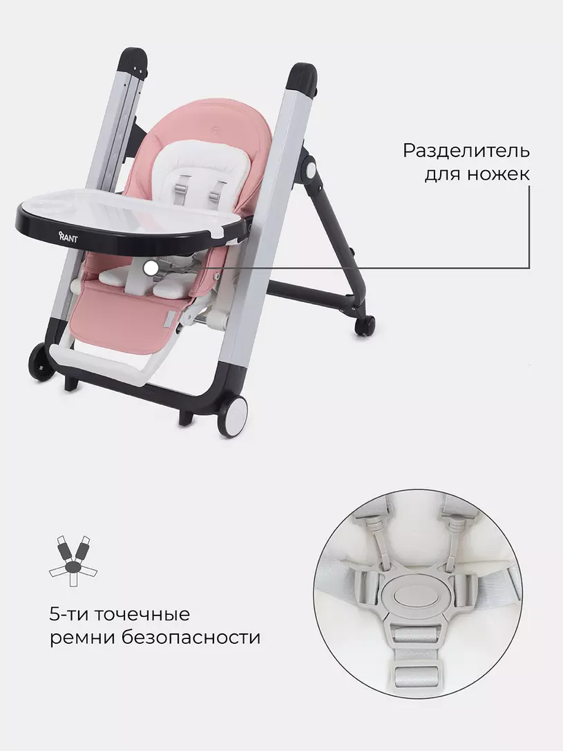 Стульчик для кормления Rant Onyx Cloud Pink