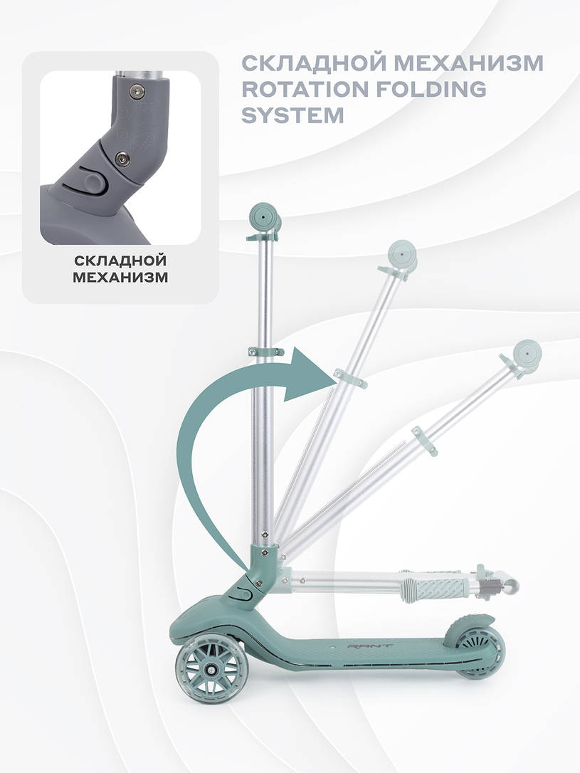 Самокат 3-х колесный Rant Beast Green