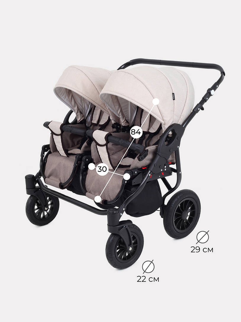 Коляска для двойни 2 в 1 Rant Siena Duo 02 коричневый-бежевы