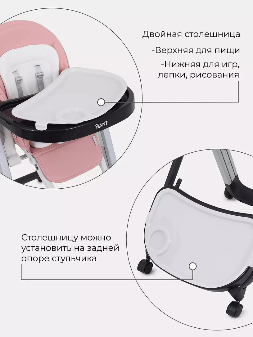 Стульчик для кормления Rant Onyx Cloud Pink