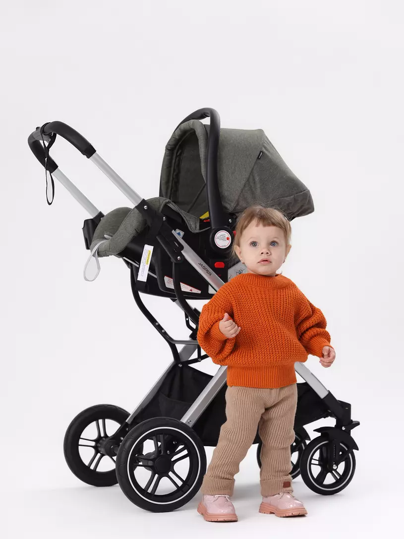 Коляска-трансформер 3 в 1 Mowbaby Jasper Silver green