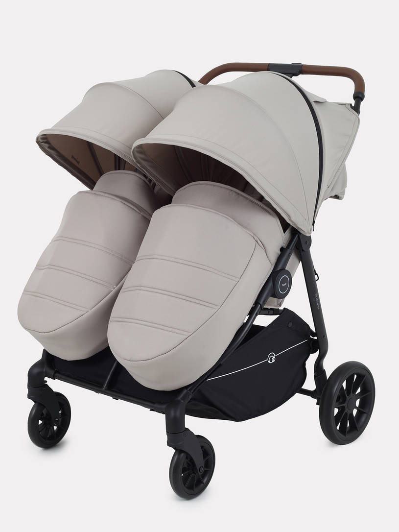 Коляска прогулочная для двойни Rant Twinny Milk coffee 2025