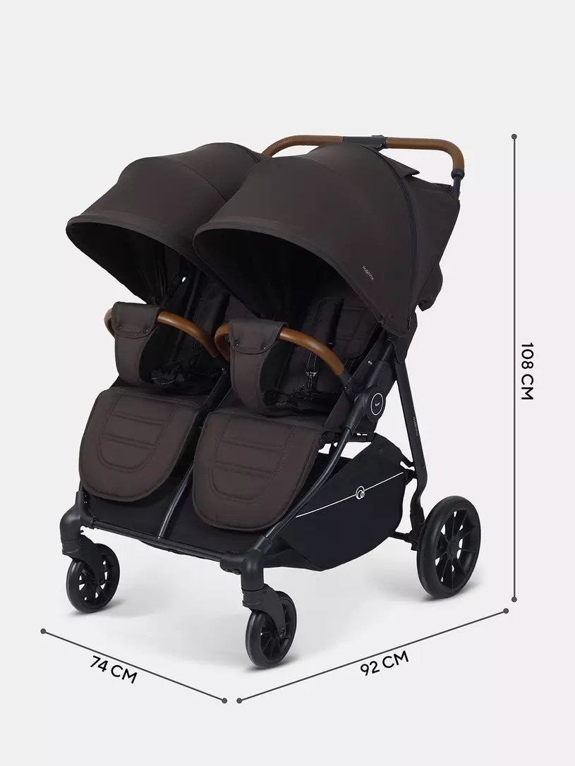 Коляска прогулочная для двойни Rant Twinny Chocolate 2025