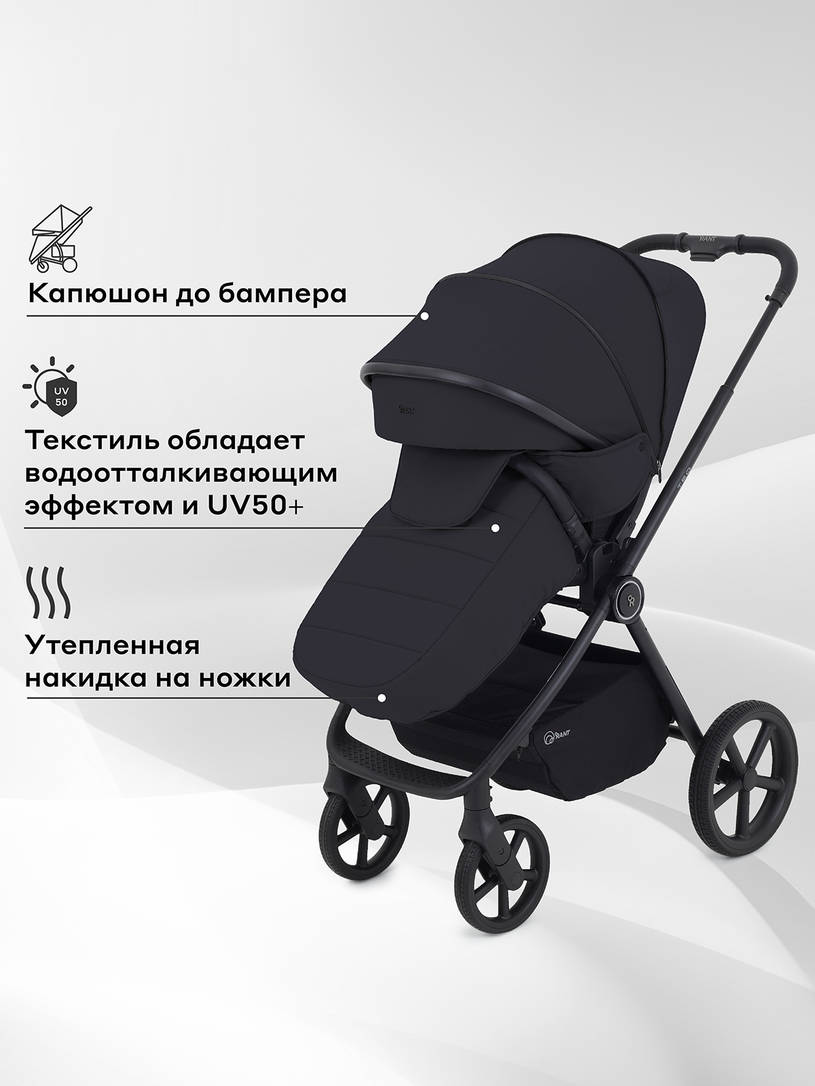 Коляска 2 в 1 Rant Teo Black