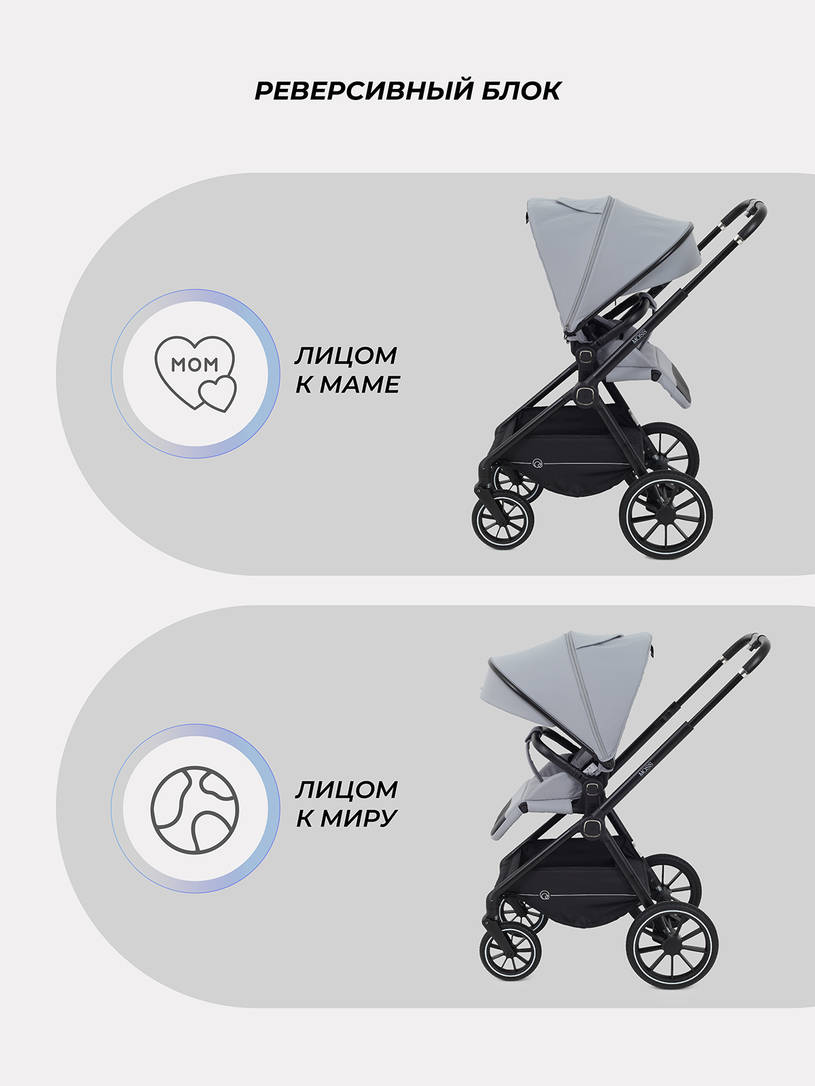 Коляска 2 в 1 Rant Moss 2025 Grey