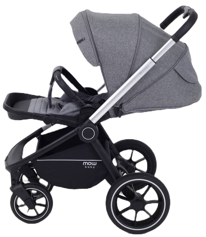 Коляска 3 в 1 MOWBaby ZOOM PU RA087 Silver Grey
