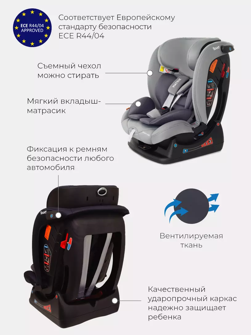 Автокресло Rant Matrix Safety Line 0/1/2/3 (0-36 кг) storm grey
