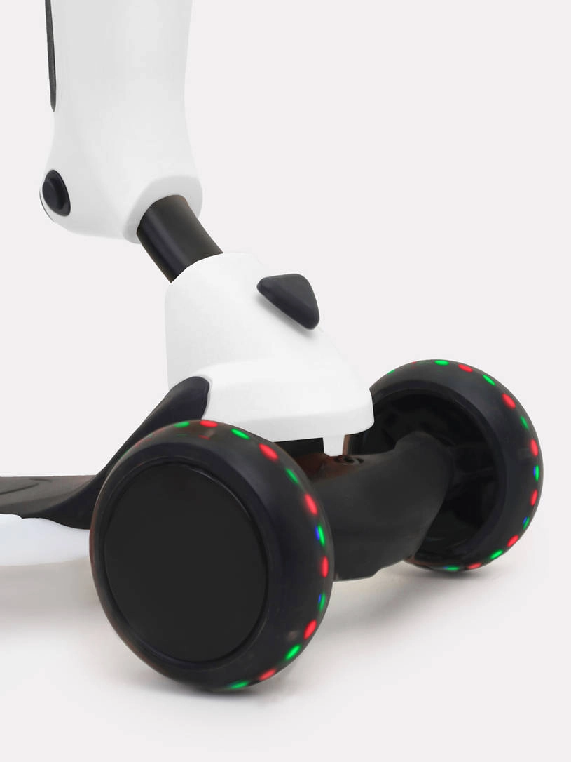 Беговел-самокат Rant Rider Plus со светящимися колесами белый