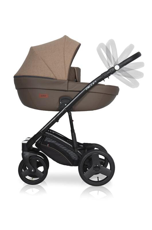 Коляска 3 в 1 Riko Basic Aicon 10 коричнево-бежевый