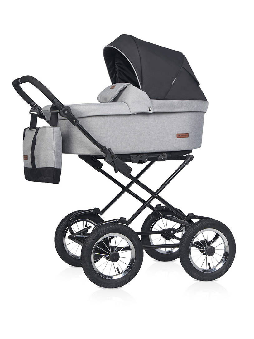 Коляска 2 в 1 RIKO BASIC BELLA LUX CLASSIC 02 серый