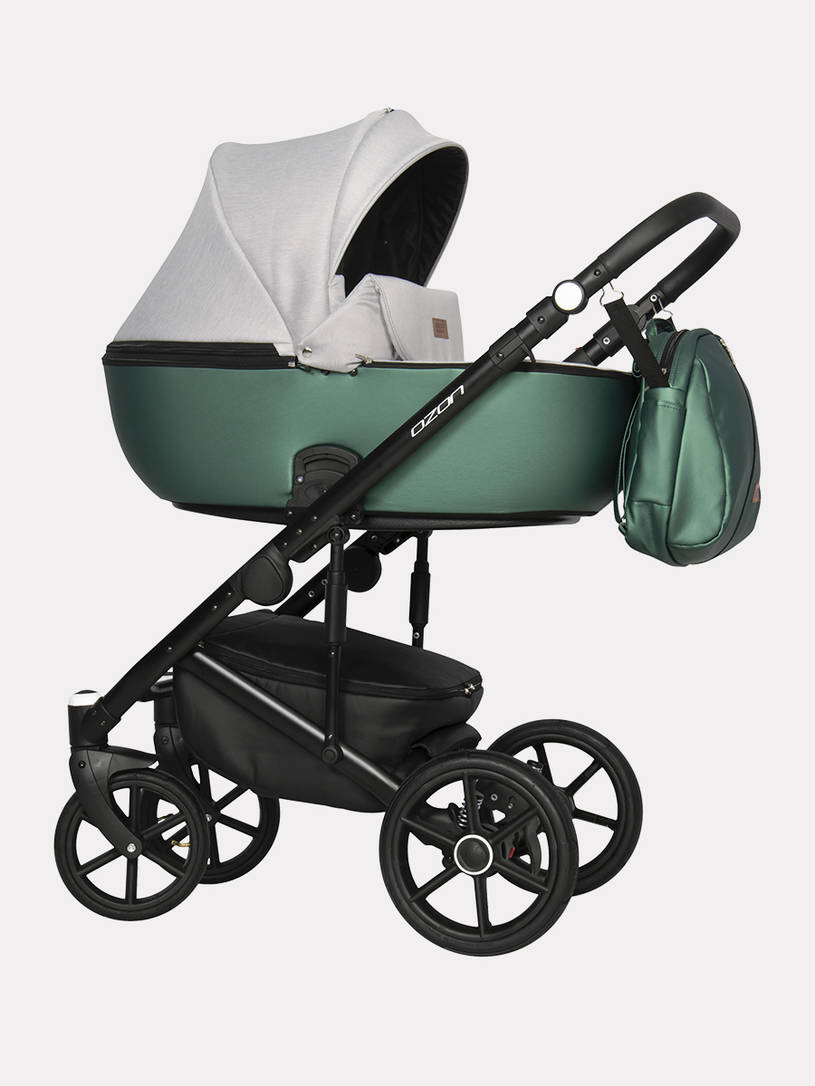 Коляска 2 в 1 Riko Basic Ozon Shine Prestige 05 серо-зеленый