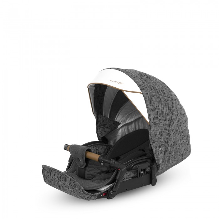 Коляска Camarelo Avenger 3 в 1 серый жаккард/белая экокожа