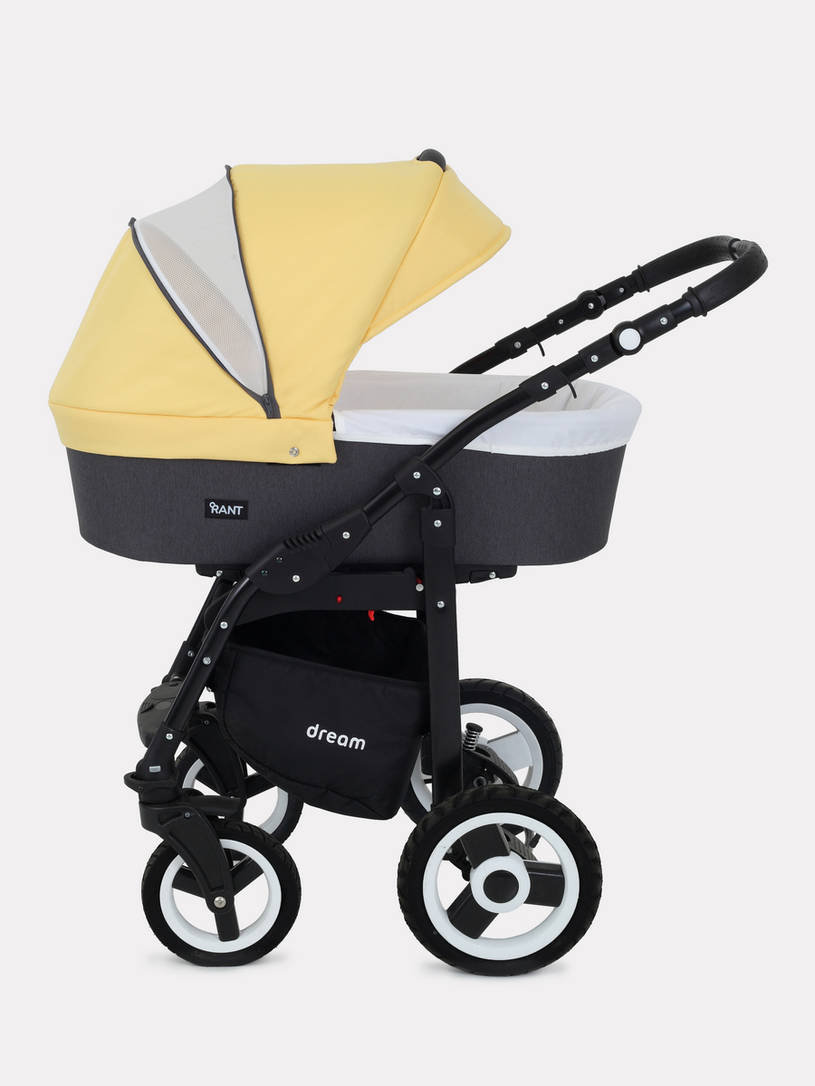 Коляска 2 в 1 Rant Dream 07 серый-желтый