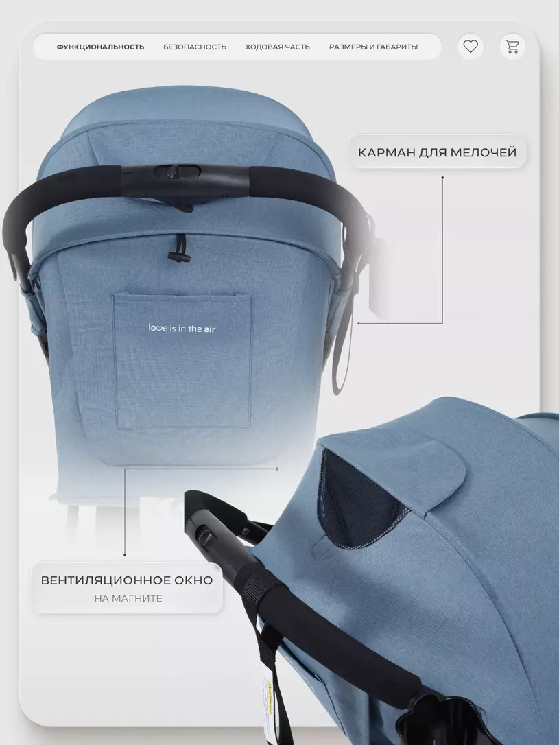 Коляска прогулочная Mowbaby Airy plus Blue