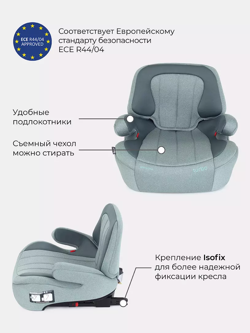 Автокресло Rant Turbo Isofix Active Line 3 (22-36 кг) Green