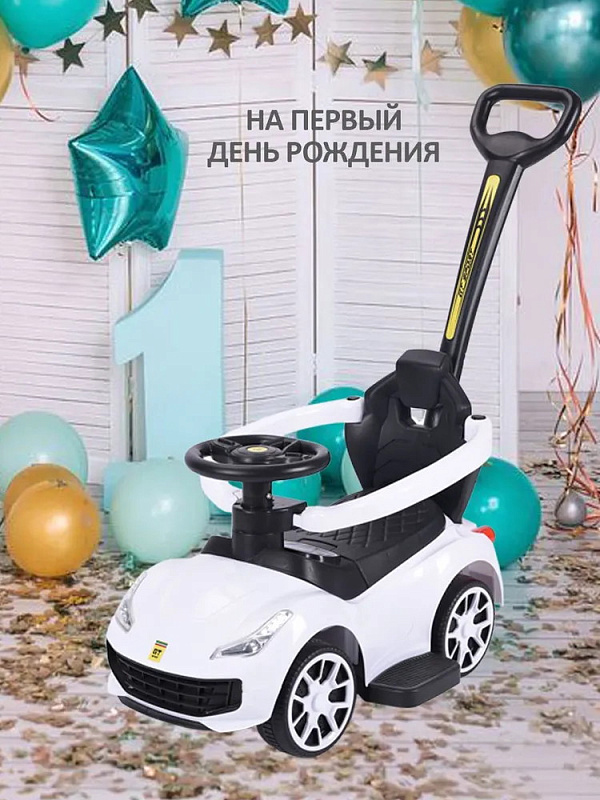 Детская каталка Sevillababy GT Sport 3 в 1 с ручкой BC608P white/белый