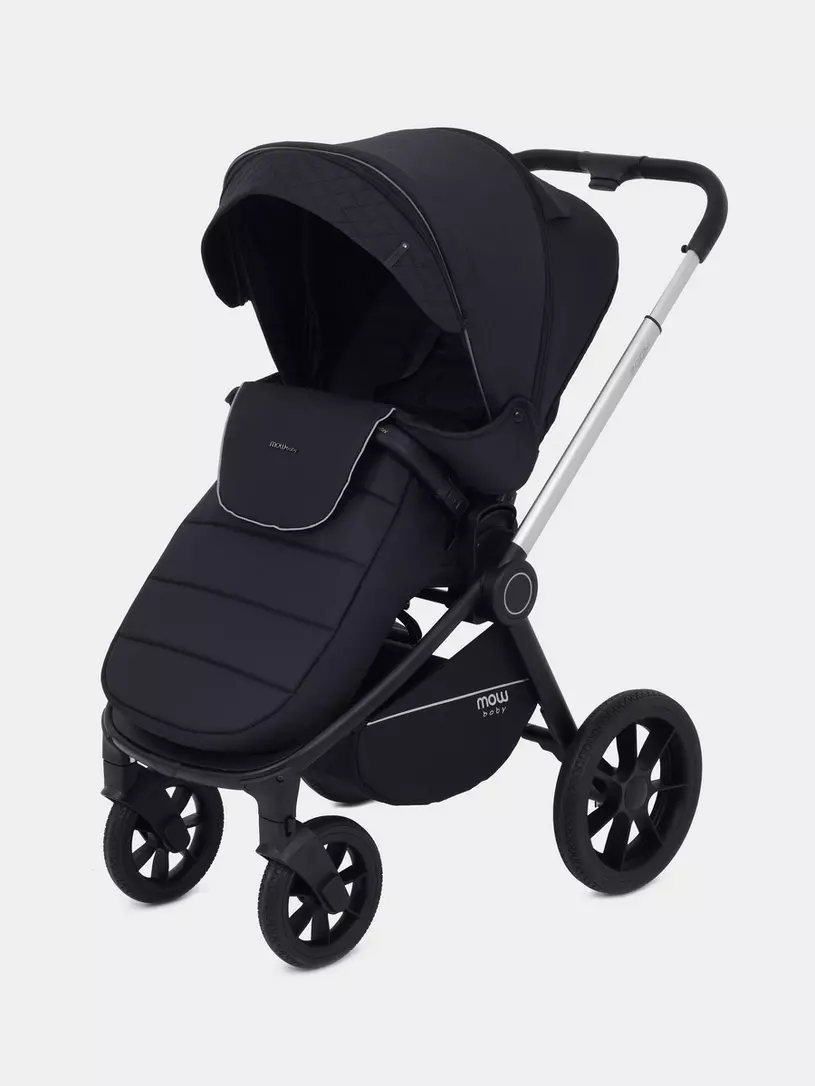 Коляска 3 в 1 Mowbaby Zoom Silver 2025 black