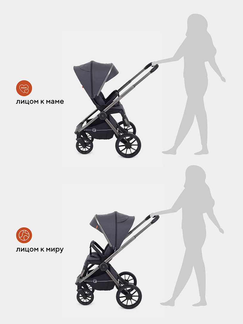 КОЛЯСКА 2 В 1 RANT FALCON GRAPHITE