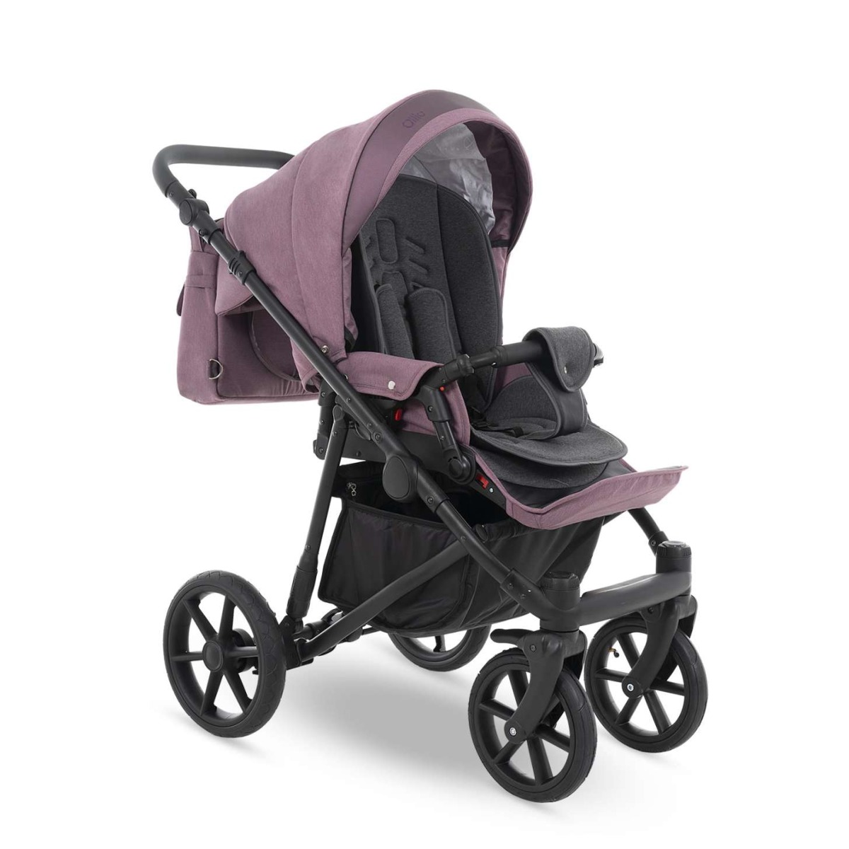 Коляска 2 в 1 Camarelo Ollio, Сиреневый меланж / Сиреневая эко-кожа (02)