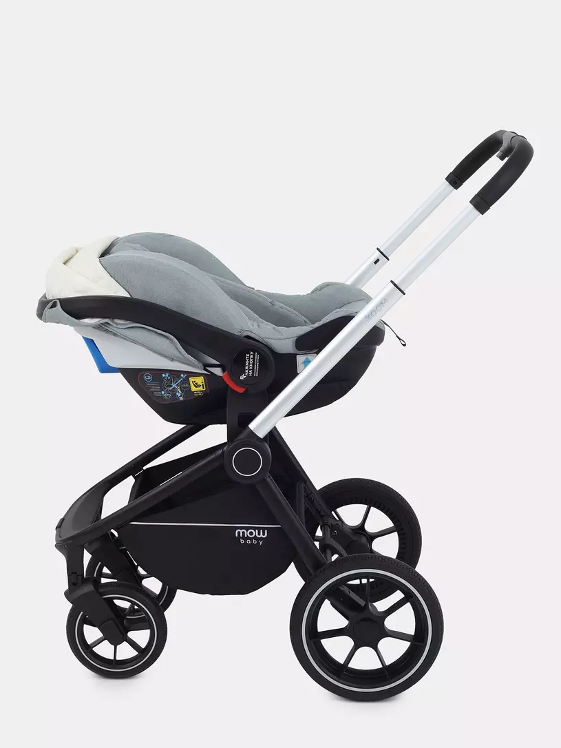 Коляска 3 в 1 Mowbaby Zoom PU silver green tea