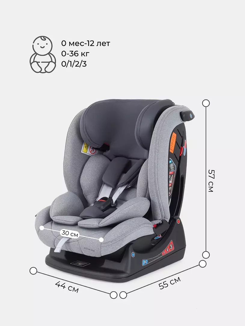 Автокресло Rant Matrix Active Line 0/1/2/3 (0-36 кг) Grey