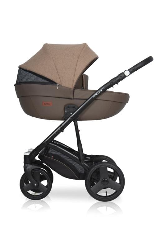 Коляска 3 в 1 Riko Basic Aicon 10 коричнево-бежевый