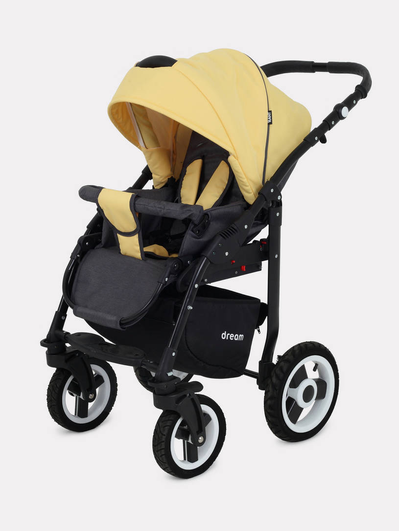 Коляска 2 в 1 Rant Dream 07 серый-желтый