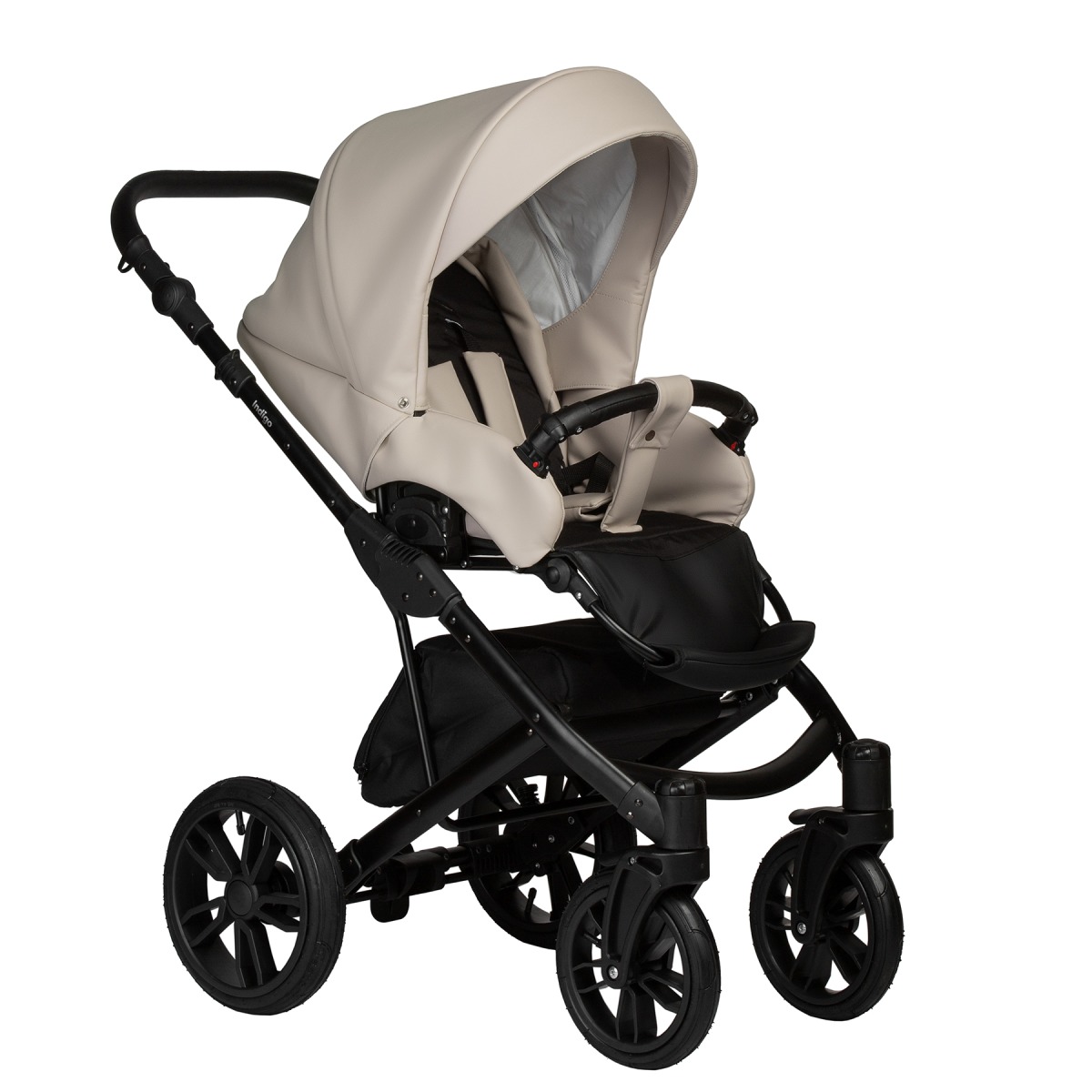Коляска 2 в 1 Indigo Mio Eco, 02 (Светло-бежевая кожа)