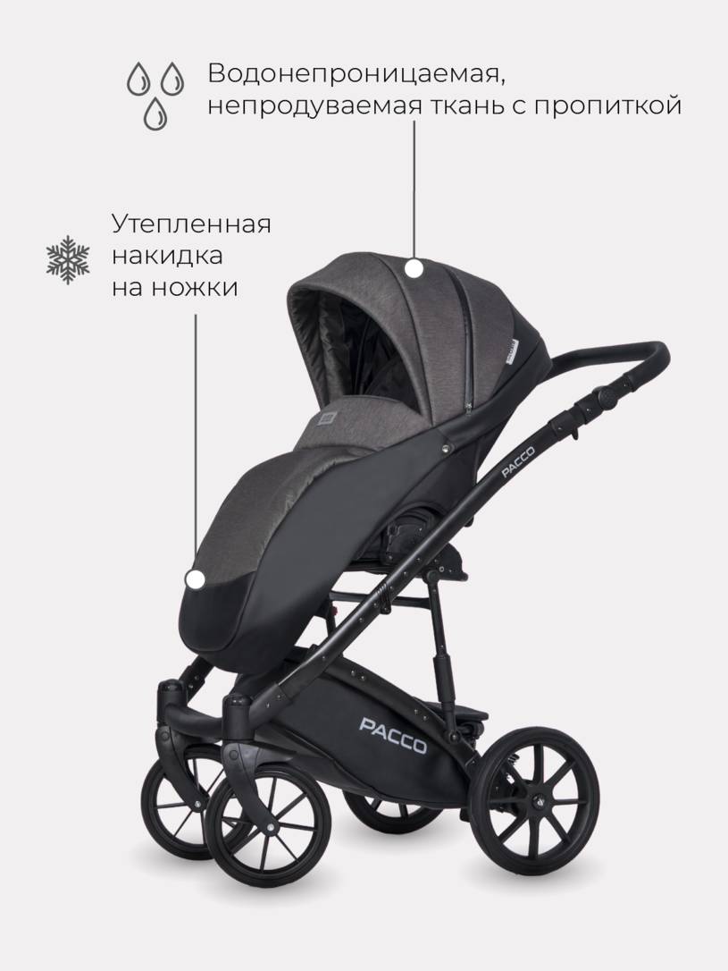 Коляска 2 в 1 RIKO BASIC PACCO 04 Carbon