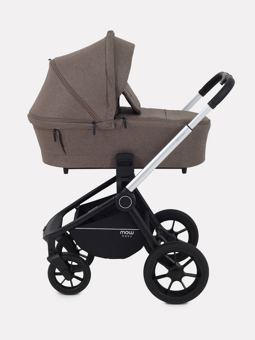 Коляска 3 в 1 Mowbaby Zoom Silver 2025 cacao brown